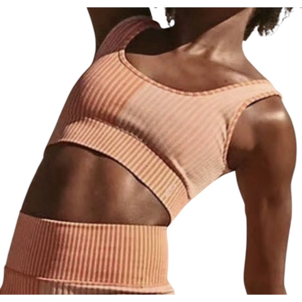 Free People Tank Top Women's XS Cropped Yoga Orange Athleisure Workout Gym